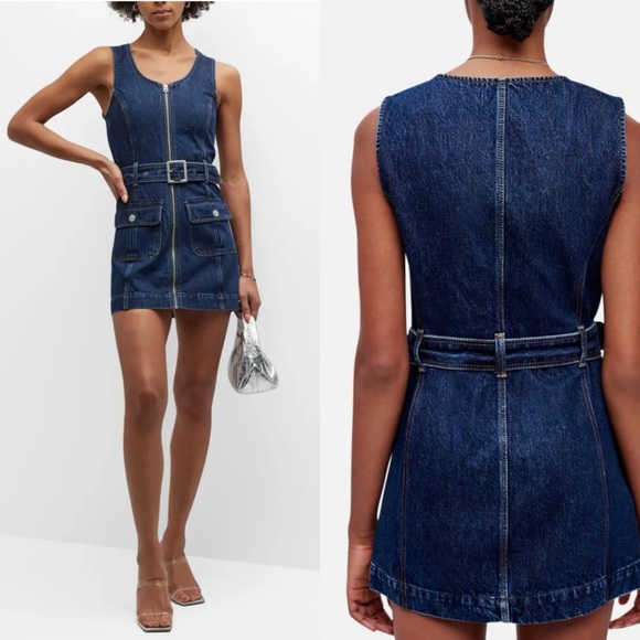 Redone 60s Belted Denim Mini Dress - S - Picture 3 of 15